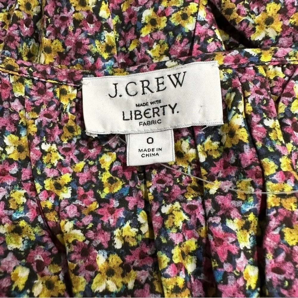 J. Crew Cinched Waist Top Liberty® Busy Izzy Print SZ 0 Cottagecore  NWOT